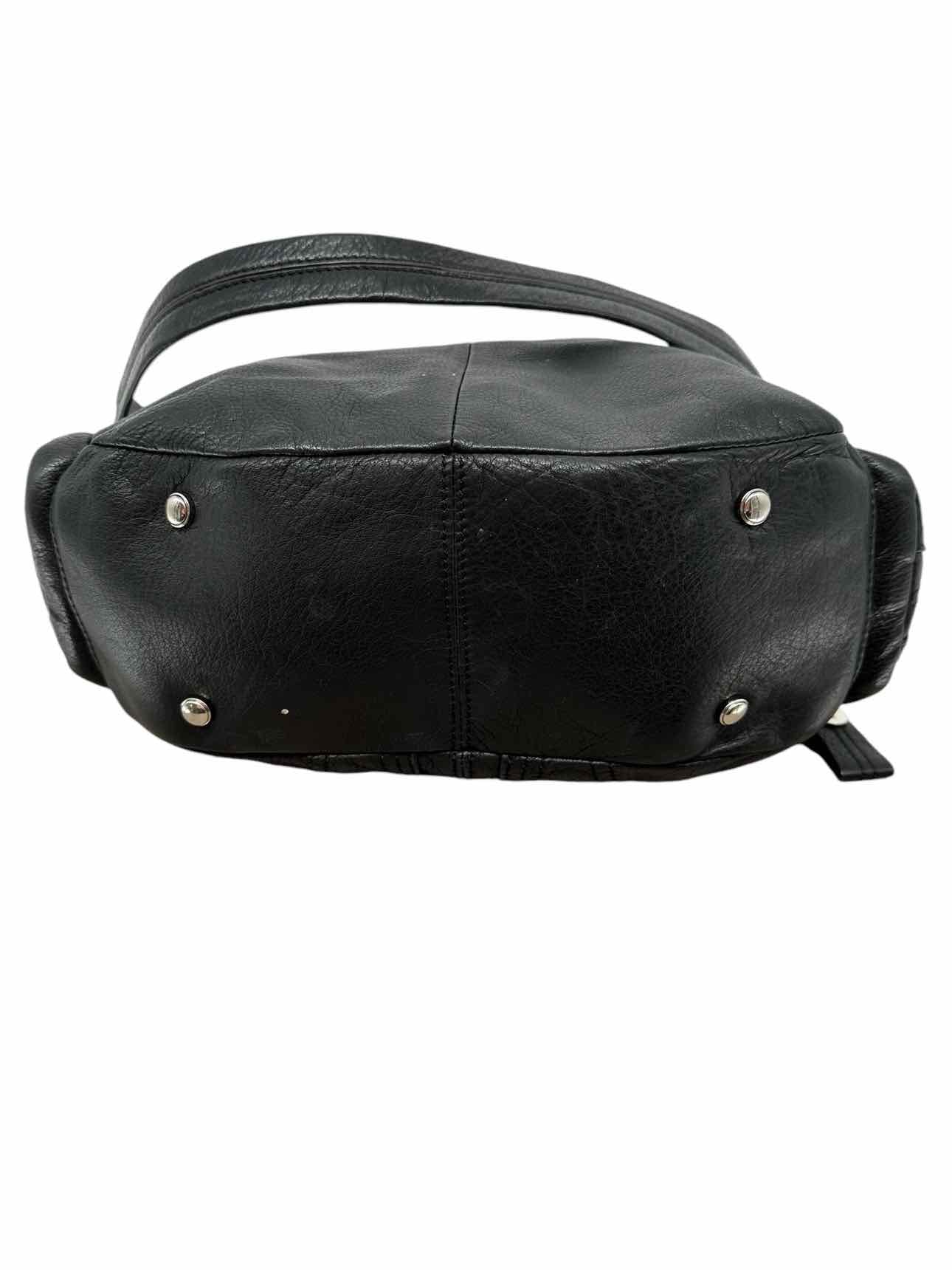 B. Makowsky Black Leather Hobo