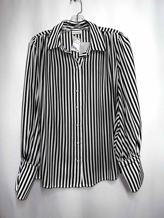 Eva Mendes Black& White Stripe Long Sleeve Top **NEW**
