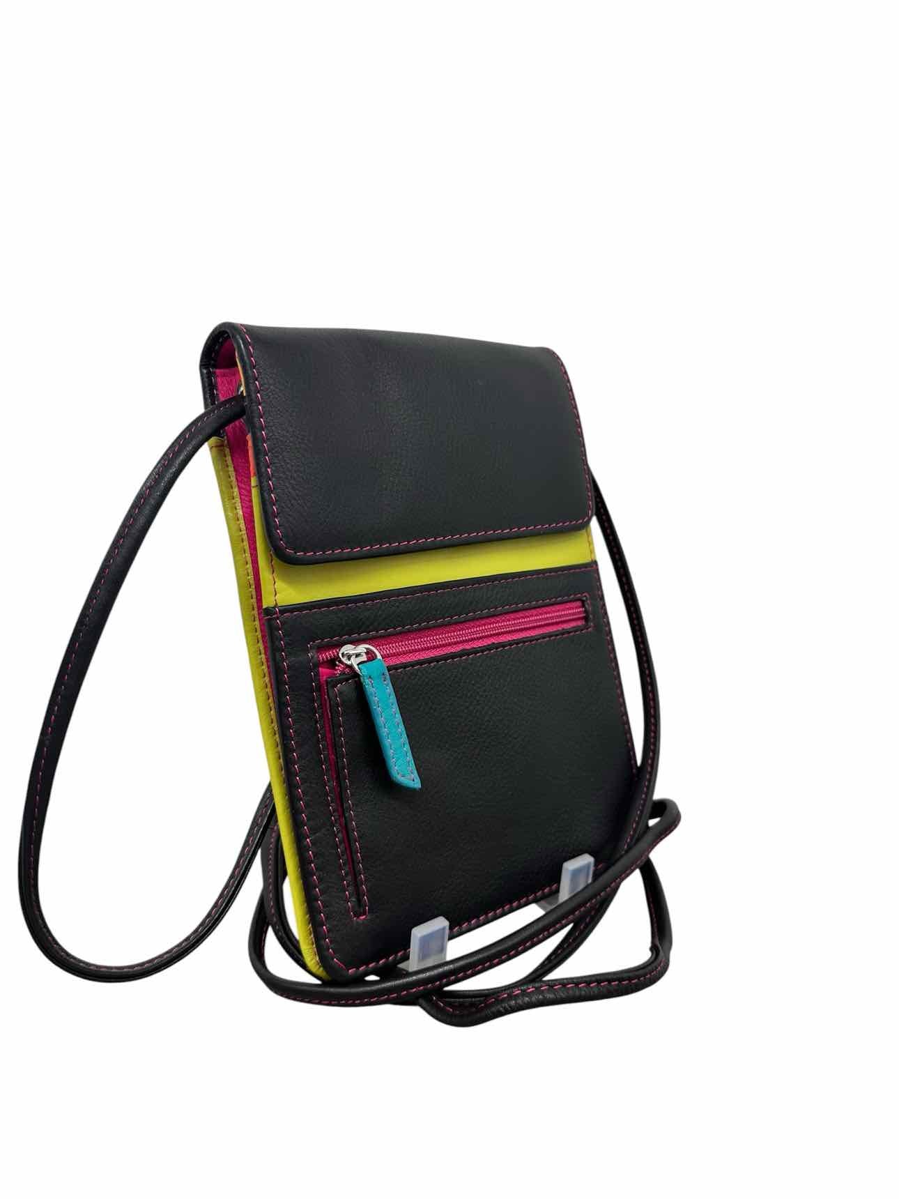 Ili New York Crossbody Organizer RFID Black Leather Crossbody