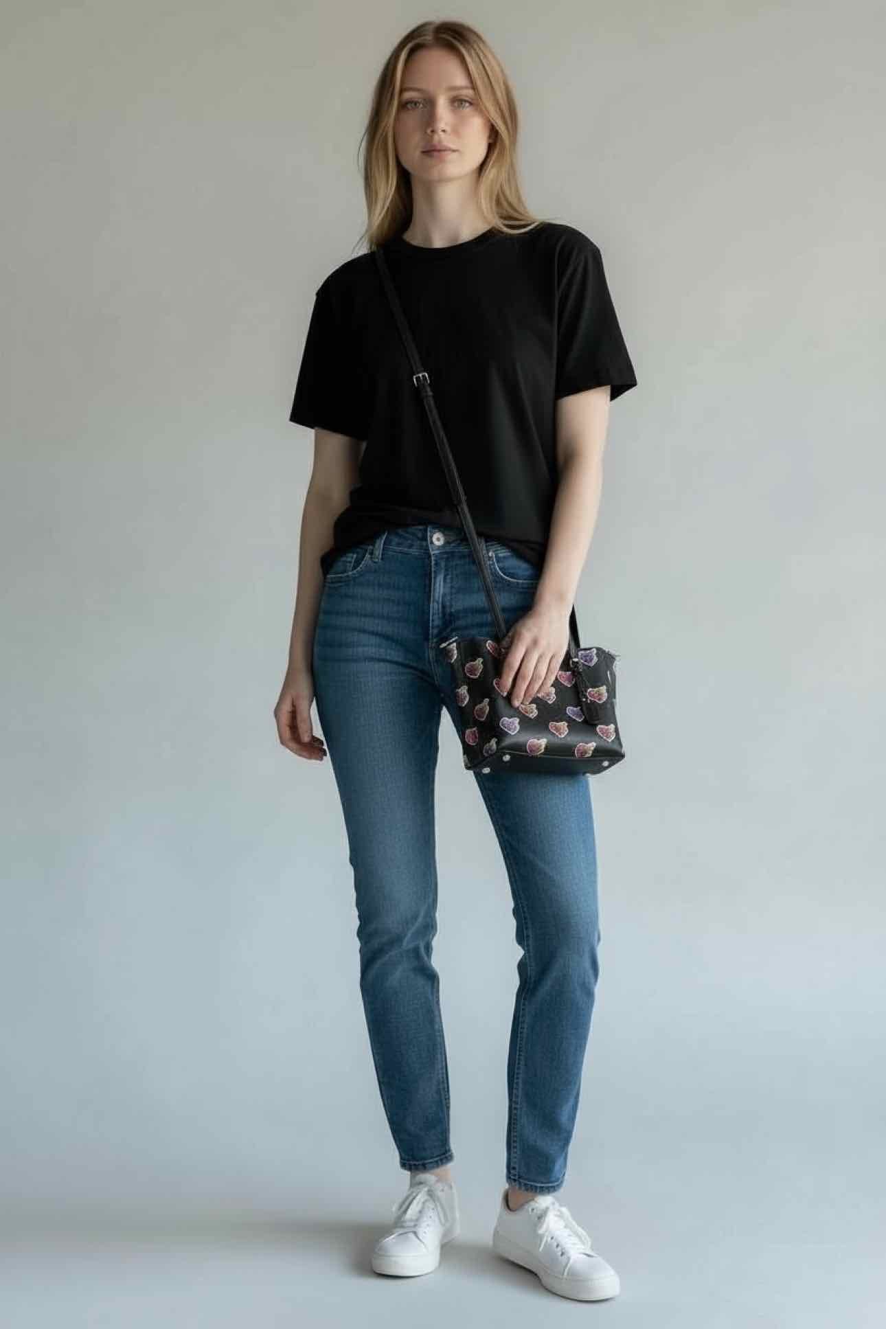 Coach Mollie Tote Bag 25 w/ Heart Bolt Print