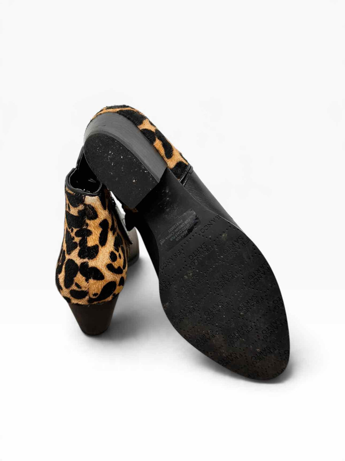 Franco Sorto Black Quasar Bootie w/ Calf Hair Shoe Size 6