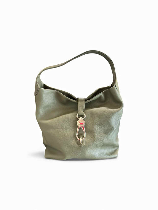 Dooney & Bourke Lucca Logo Lock Green Leather Hobo