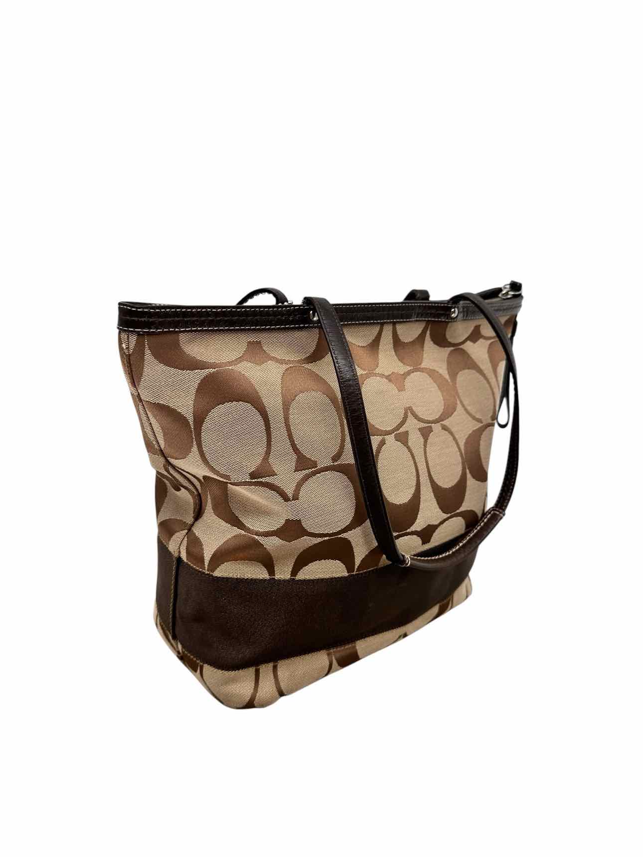 Coach Signature Tote Brown Canvas Tote
