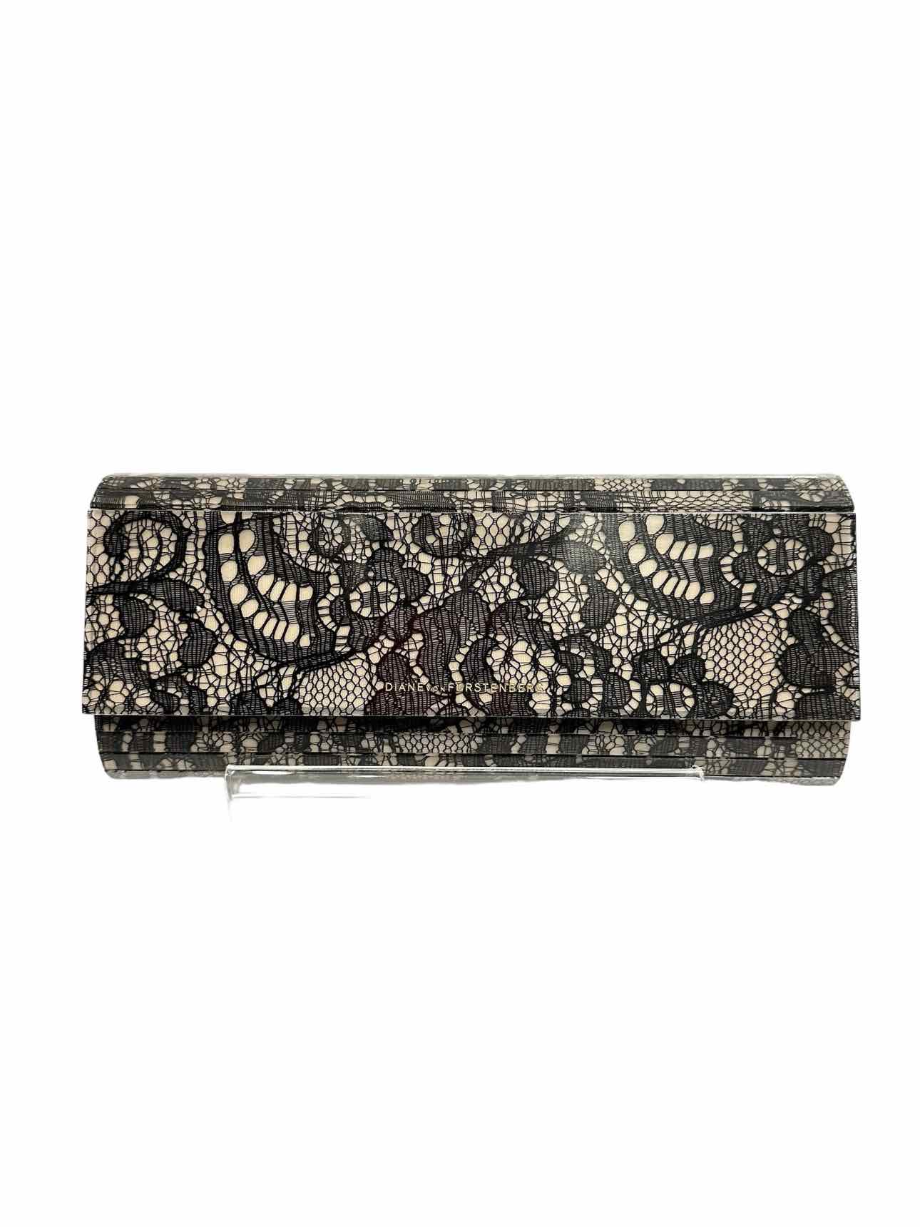 Diane Von Furstenberg Black Twilight Lace Acrylic Handheld