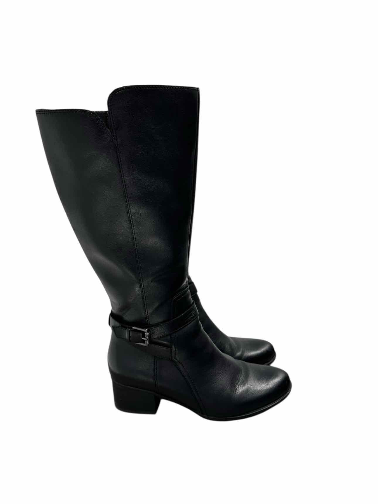 Naturalizers Demetria Wide Leg Black Boots Shoe Size 9.5