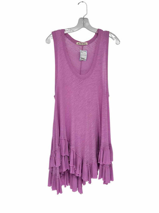 We The Free Sasha Shimmy Ruffle Hem Tank in Euphoric Lilac Size S