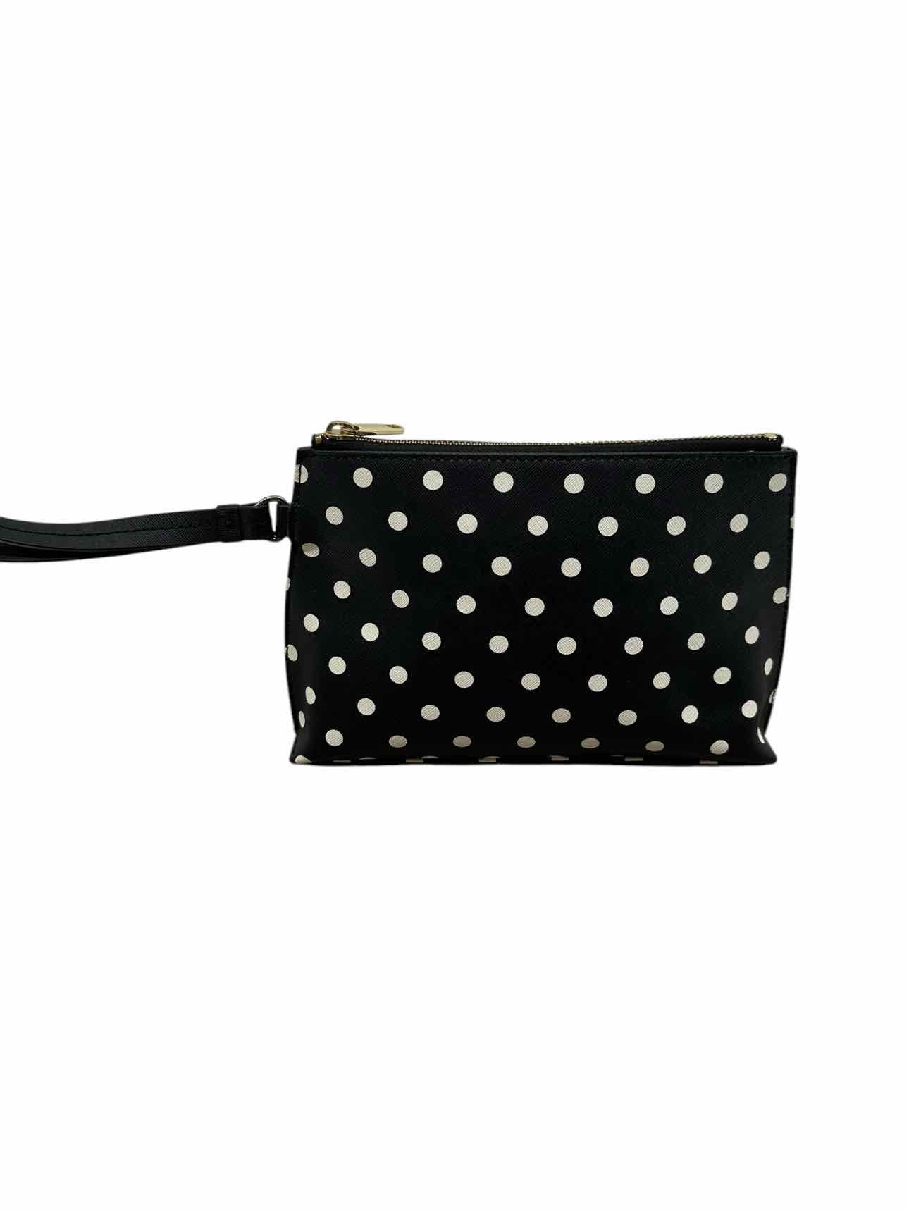 Talbots Black/White Leather Wristlet