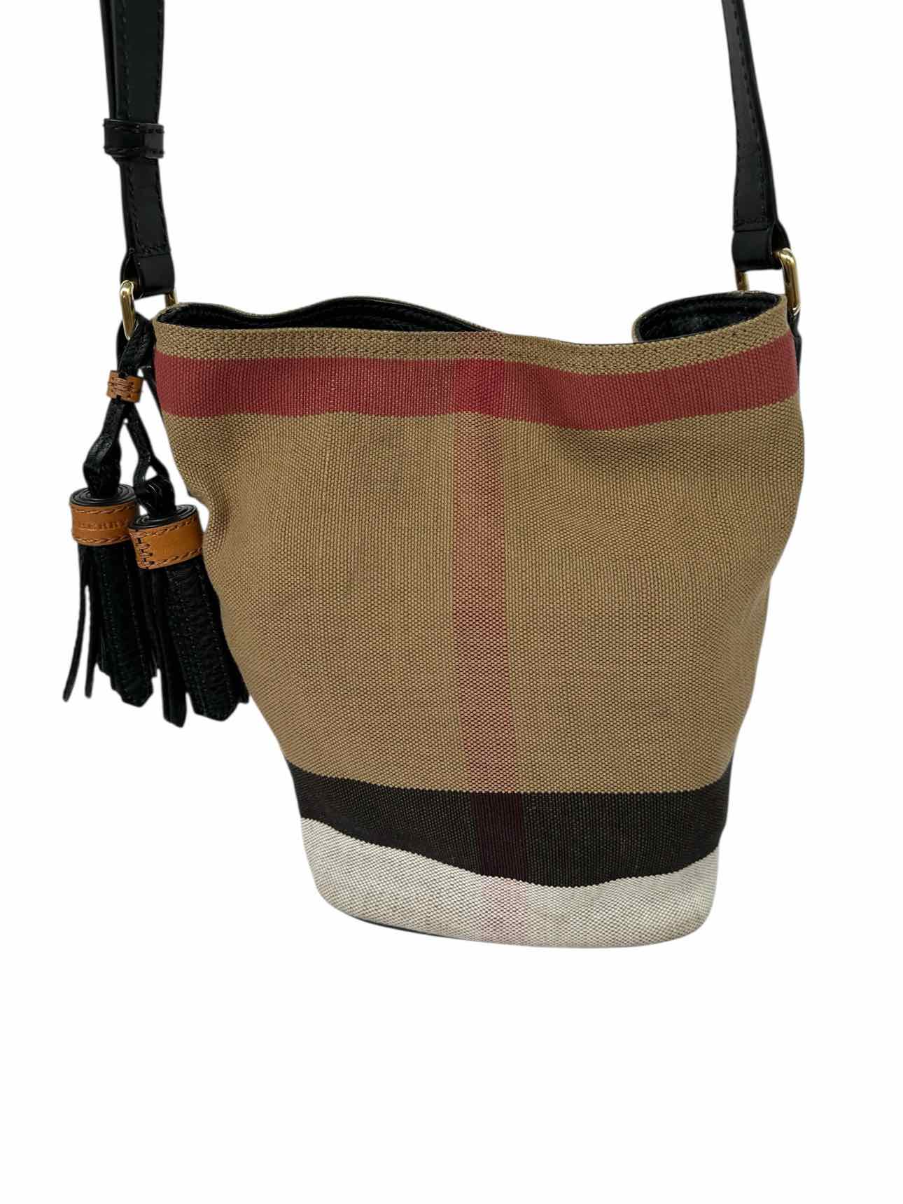 Burberry Mega Check Mini Ashby Tassel Bucket Bag
