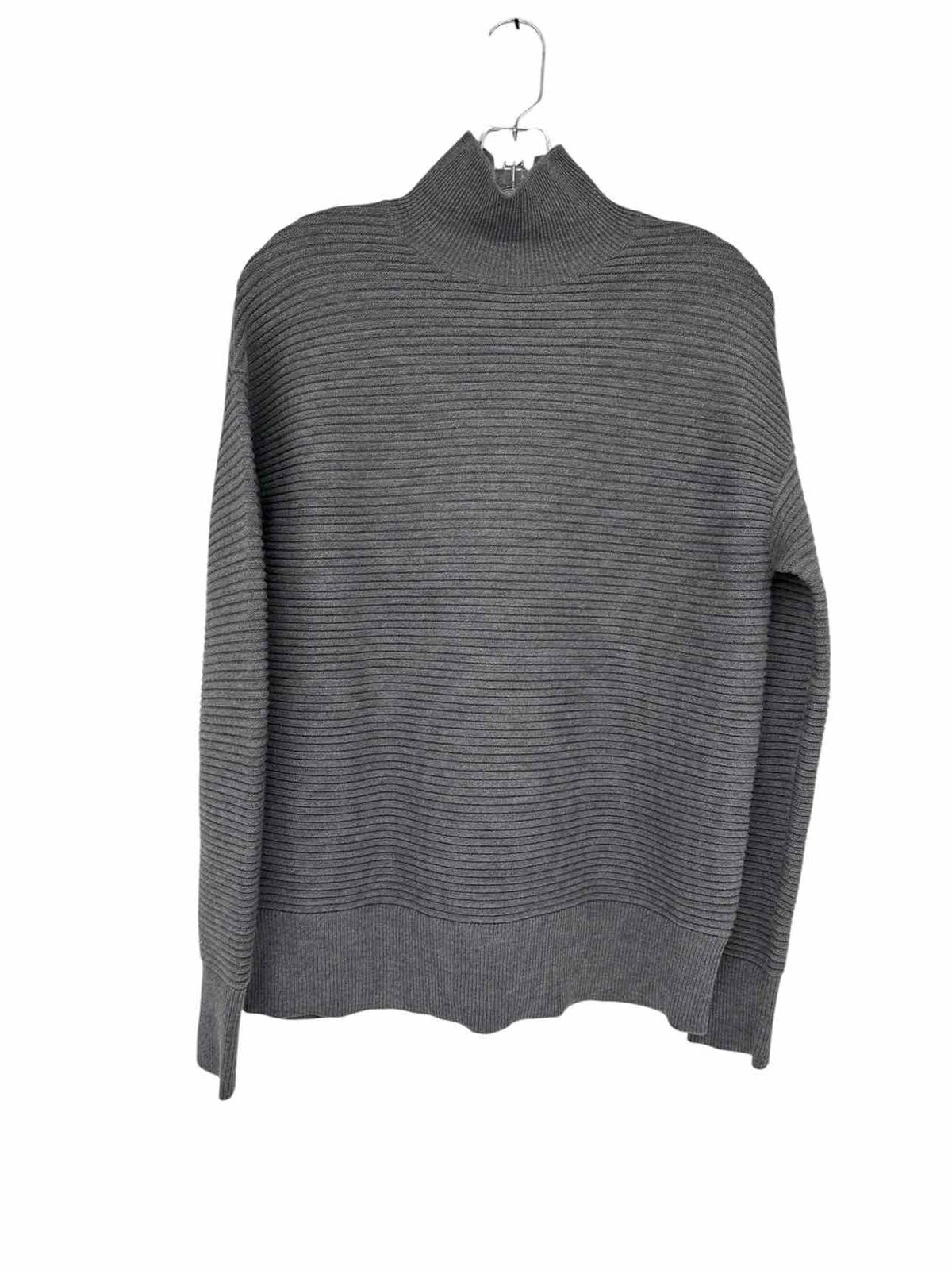Theory Ribbed Mock Neck Sweater Gray Size S