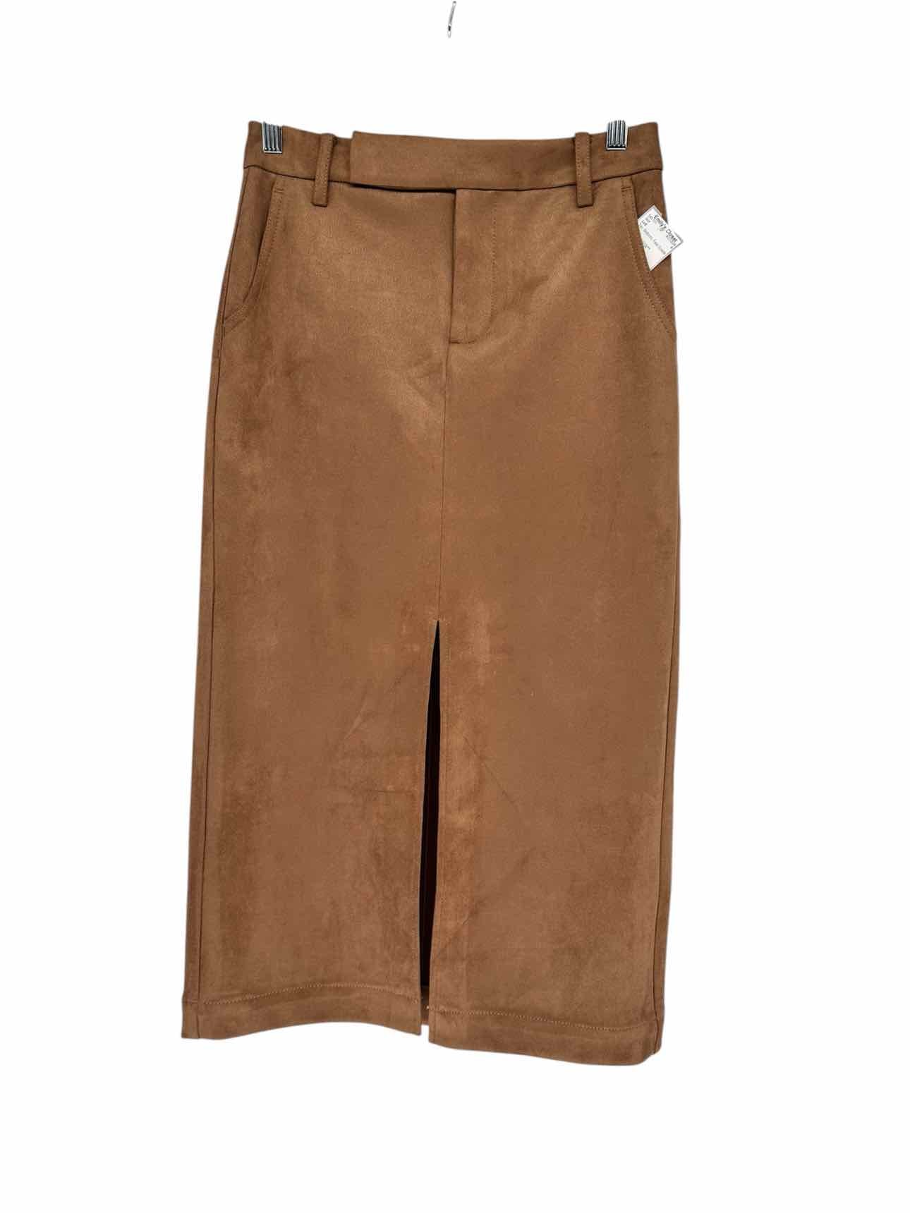 Loft Tan Midi Skirt Size 0P **NEW**