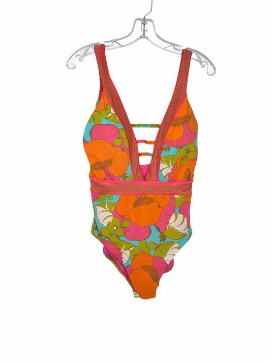 Trina Turk Playa De Flor Plunge One Piece Swimsuit Size 12 **NEW**