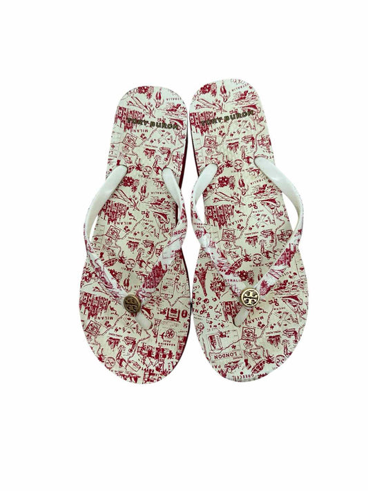 Tory Burch Destination Flip Flops Red Shoe Size 6