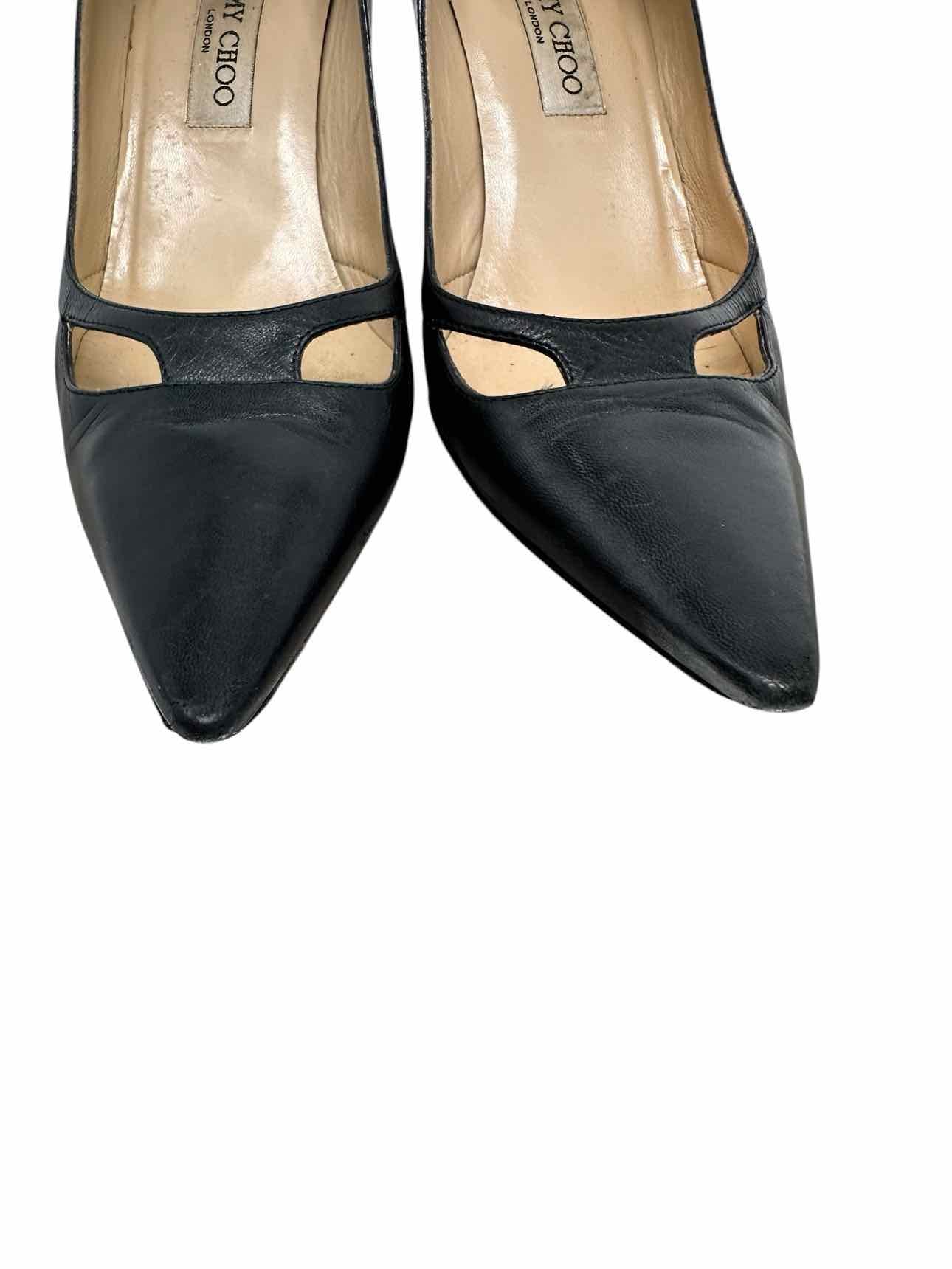 Jimmy Choo Black Vintage Margo Cutout Stiletto Pumps Shoe Size 10 **AS IS**