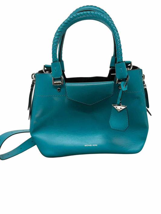 Michael Kors Blakely Teal Leather Satchel