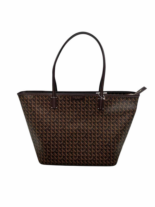 Tory Burch Ever-Ready Tote  Brown Coated Canvas Tote