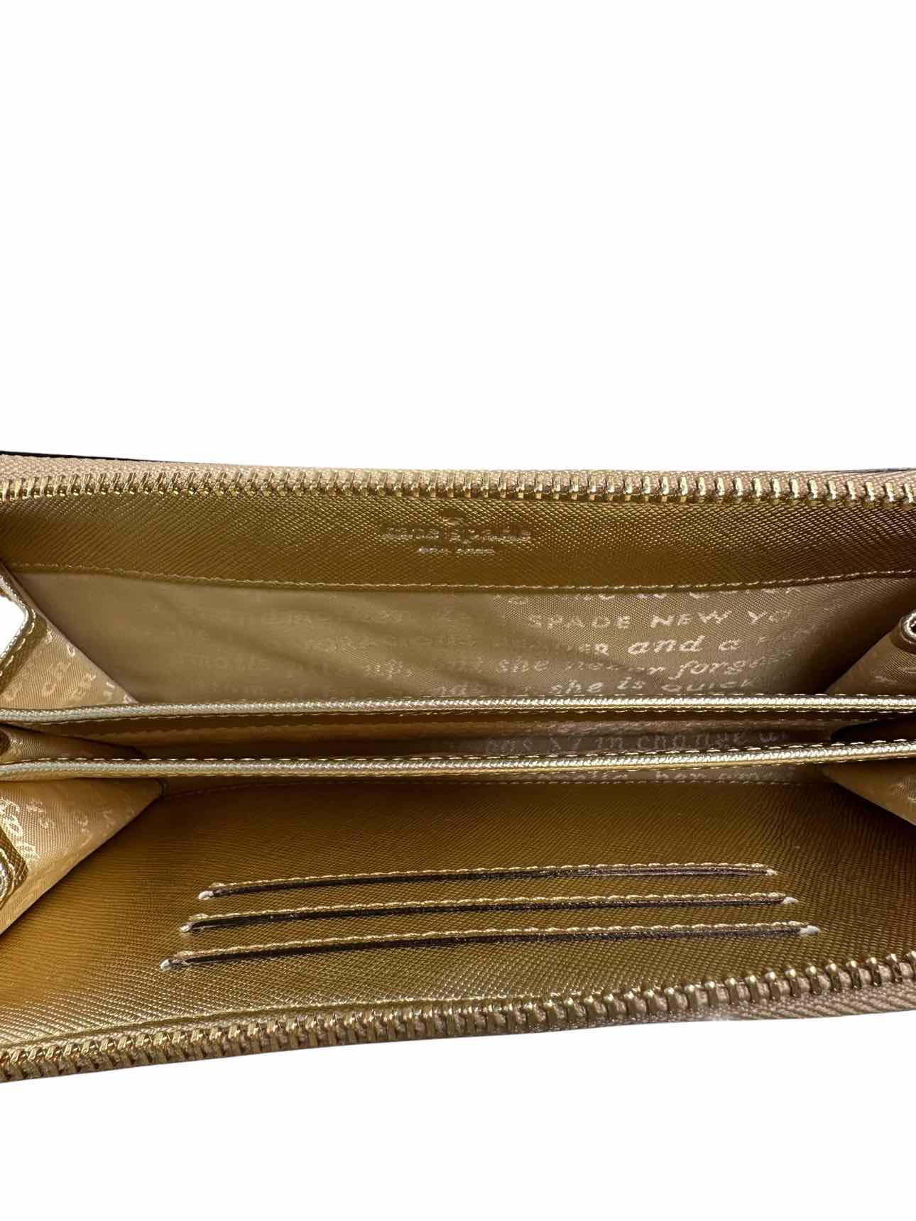 Kate Spade Gold Zip Around Accordion Leather Large Wallet