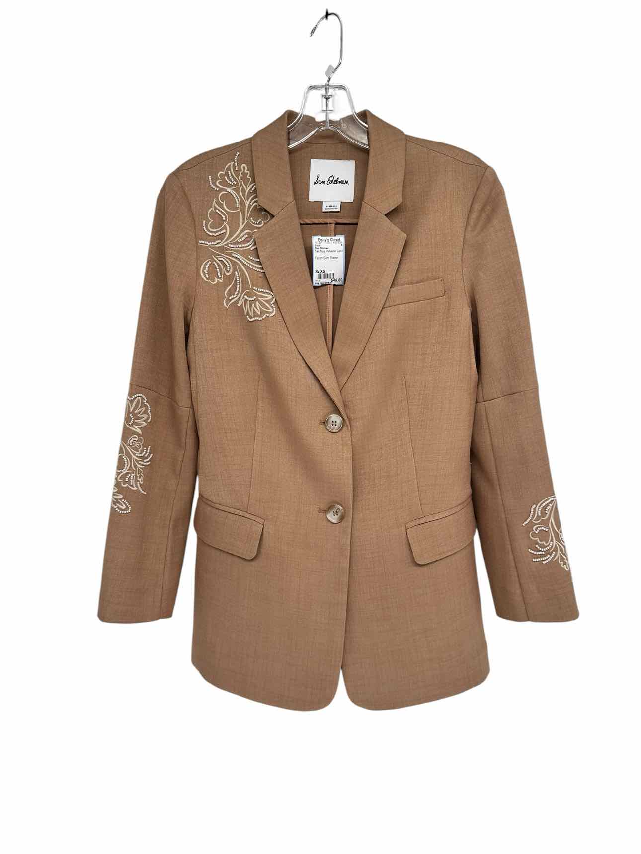Sam Edelman Fallon Slim Blazer Tan Size XS