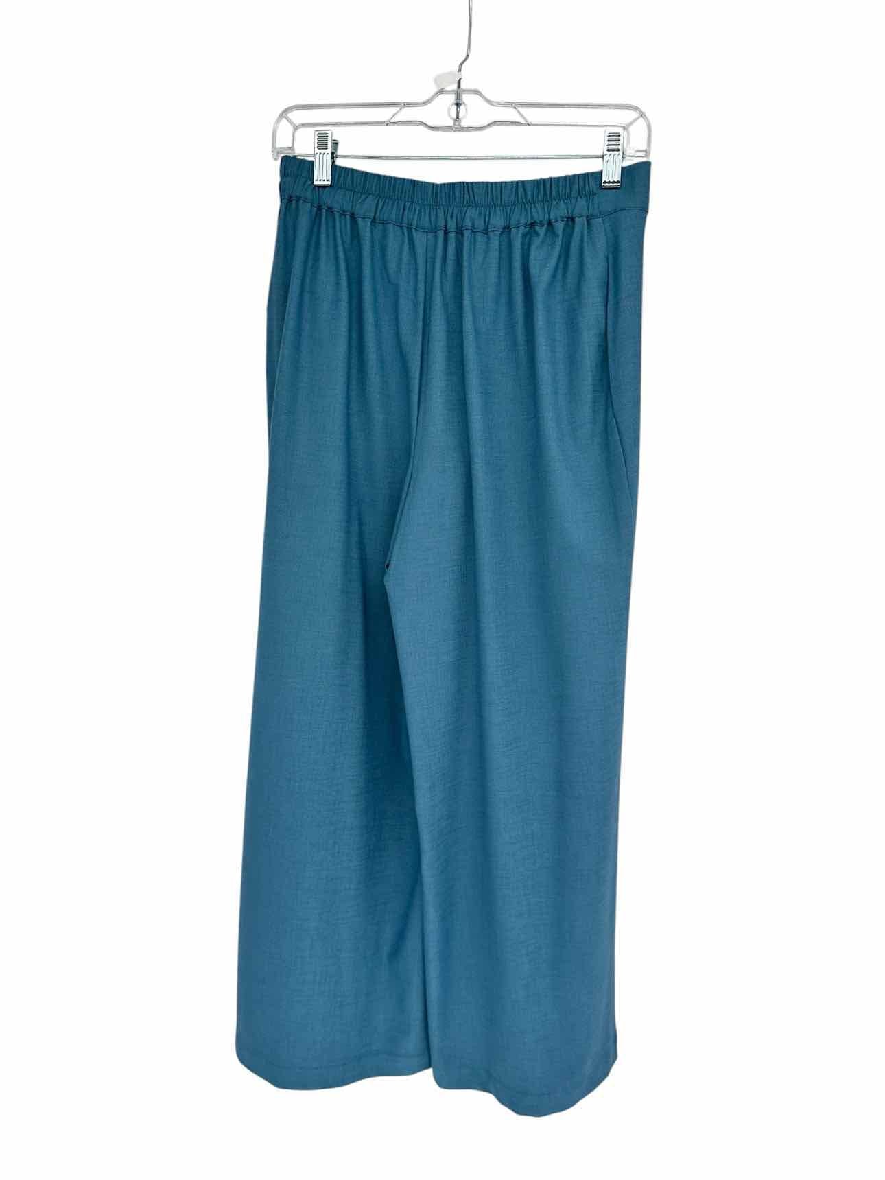 Liverpool Los Angeles Wide Leg Crop Pants Teal Size S **NEW**