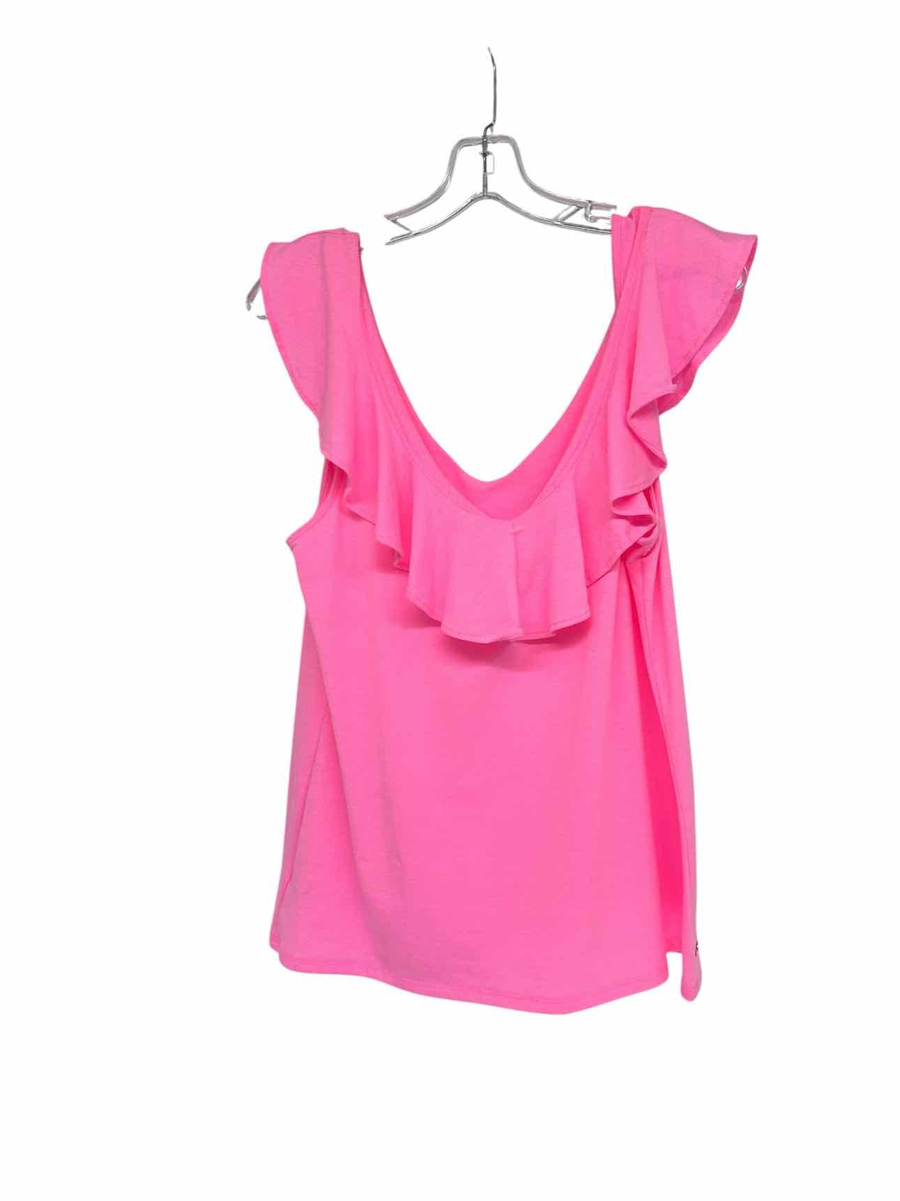 Lilly Pulitzer Alessa Ruffle Tank Top Pink Size L