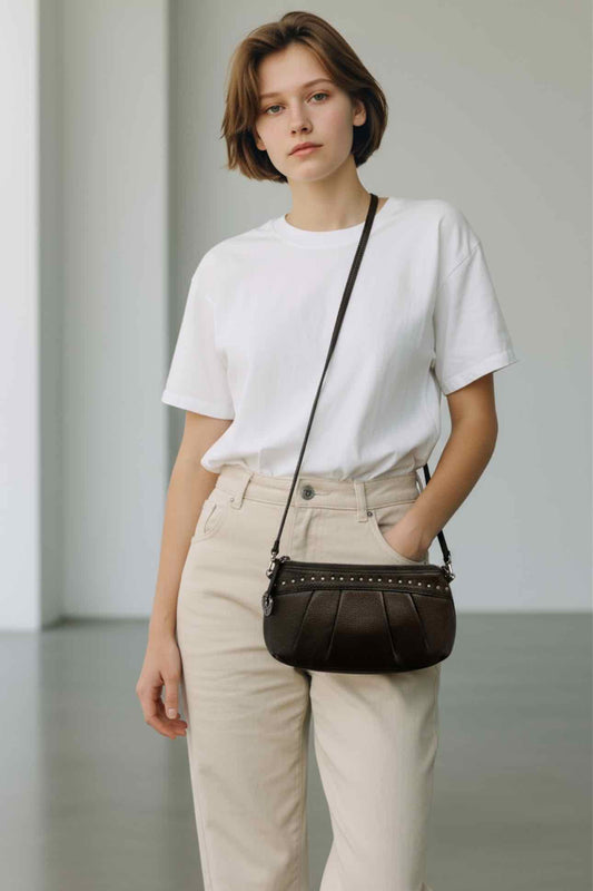 Brighton Pewter Leather Organizer Crossbody