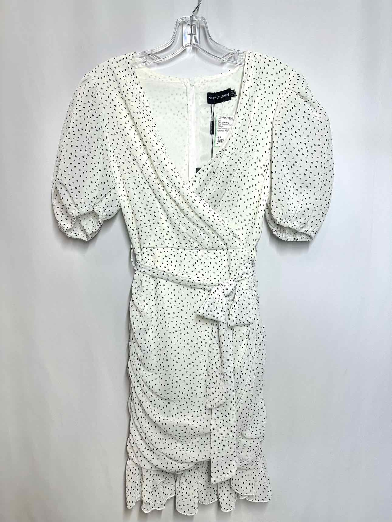 Pretty Little Thing White Heathered Dress Size 4 **NEW**