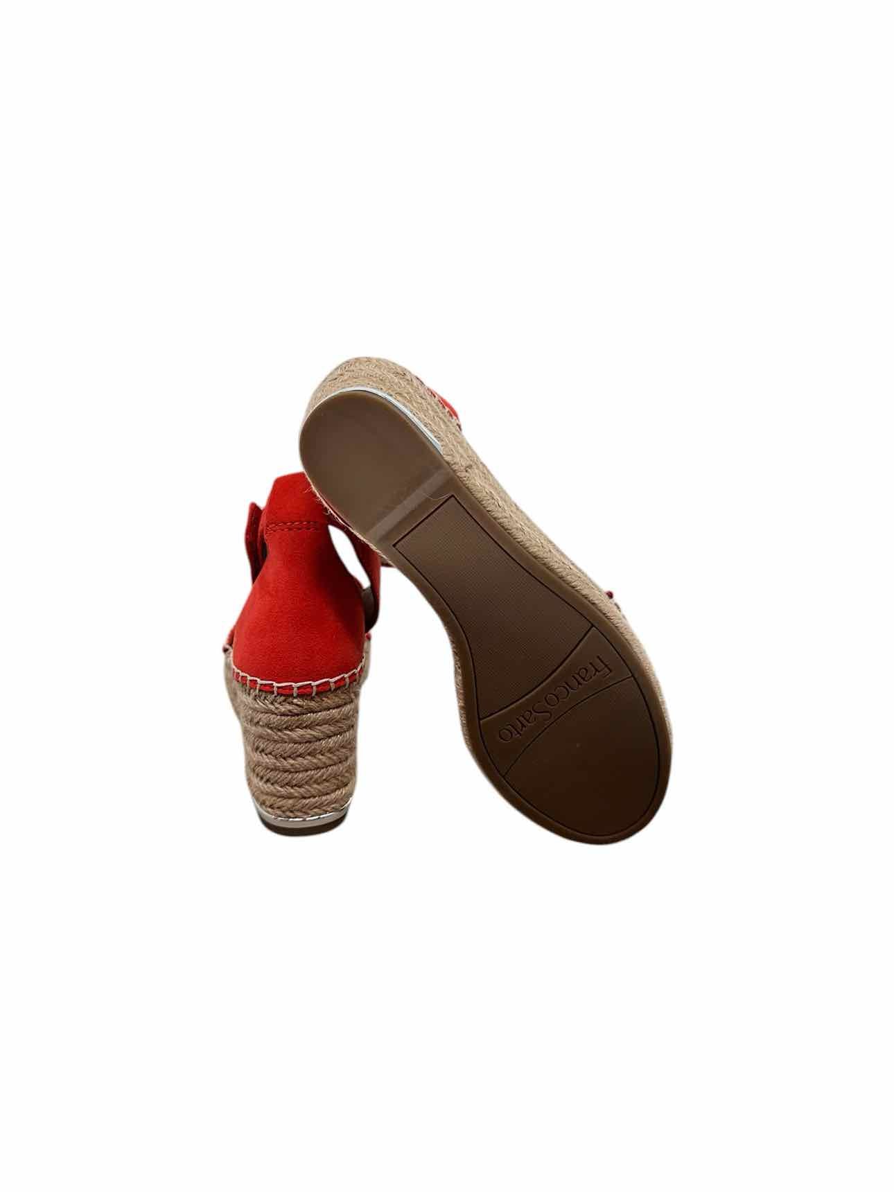 Franco Sorto Clemens Espadrille Wedge Sandal Coral Shoe Size 6.5 **NEW**