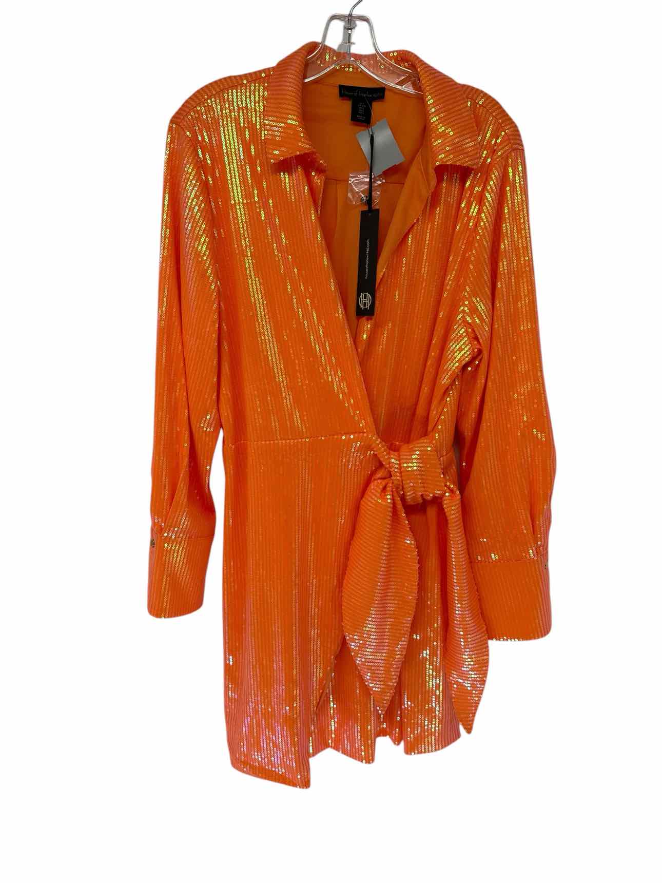 House of Harlow Orange Wrap Dress SIZE L **NEW**