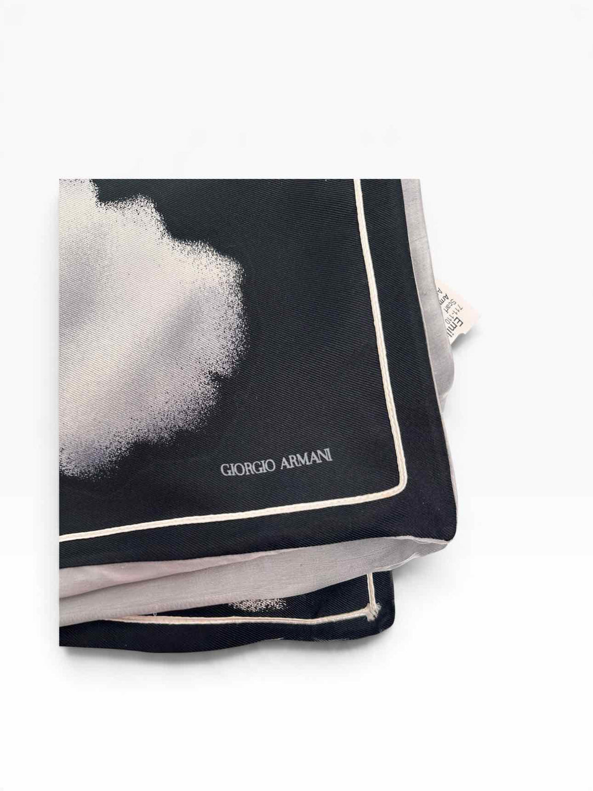Armani Collection Giorgio Armani Black & White Silk Floral Scarf