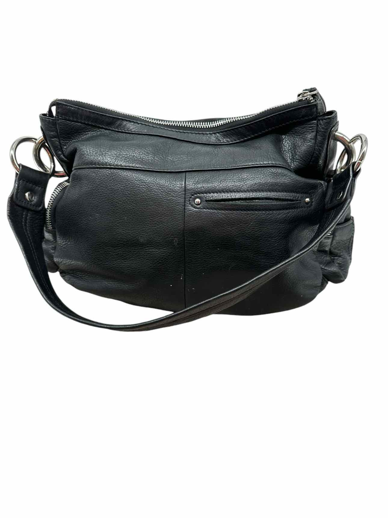 B. Makowsky Black Leather Hobo