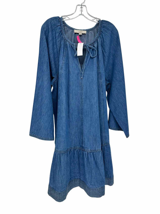 Loft Blue  Long Sleeve Dress Size L  **NEW**