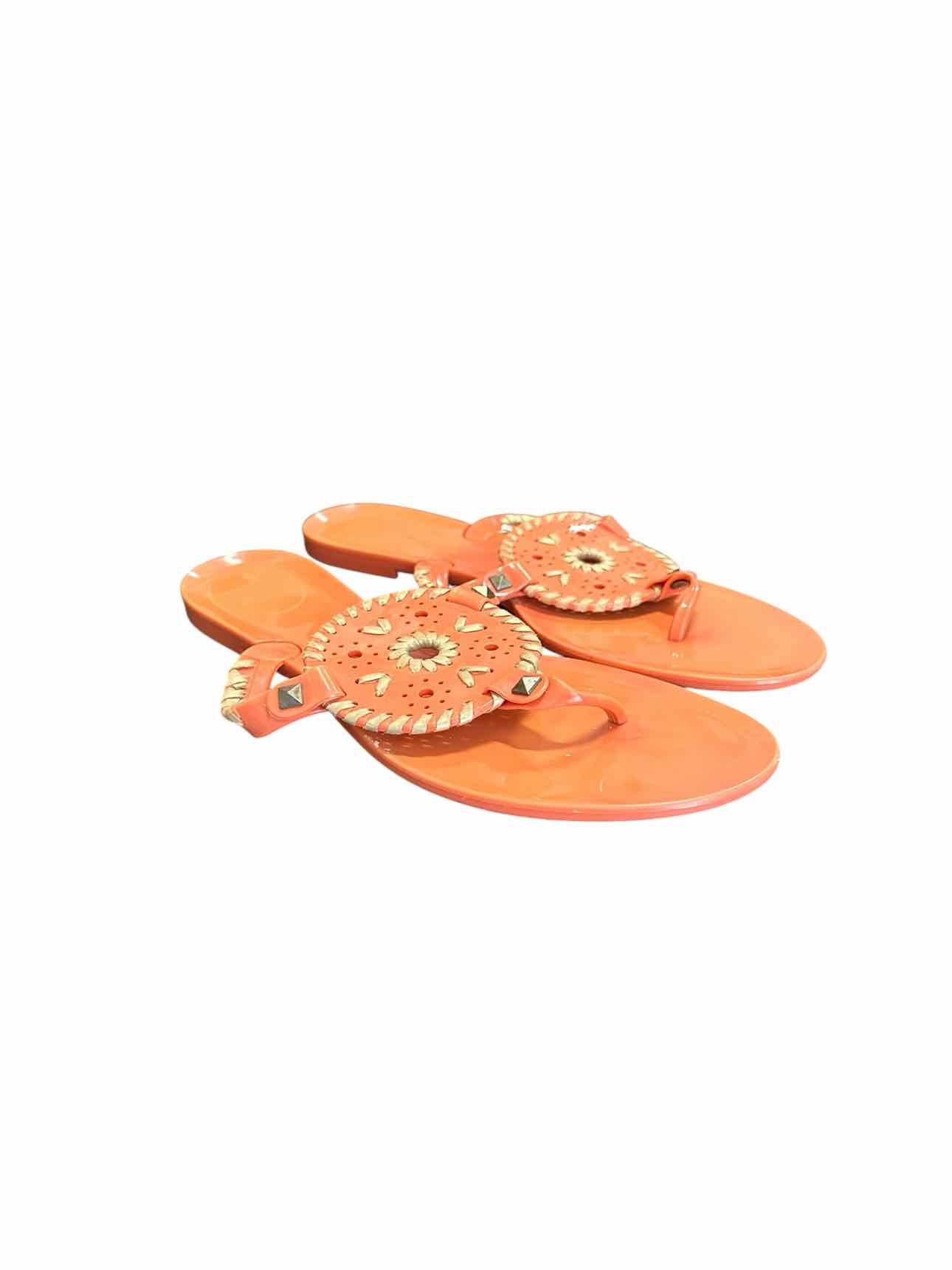 Jack Rogers Georgica Jelly Thong Sandal Orange Shoe Size 8