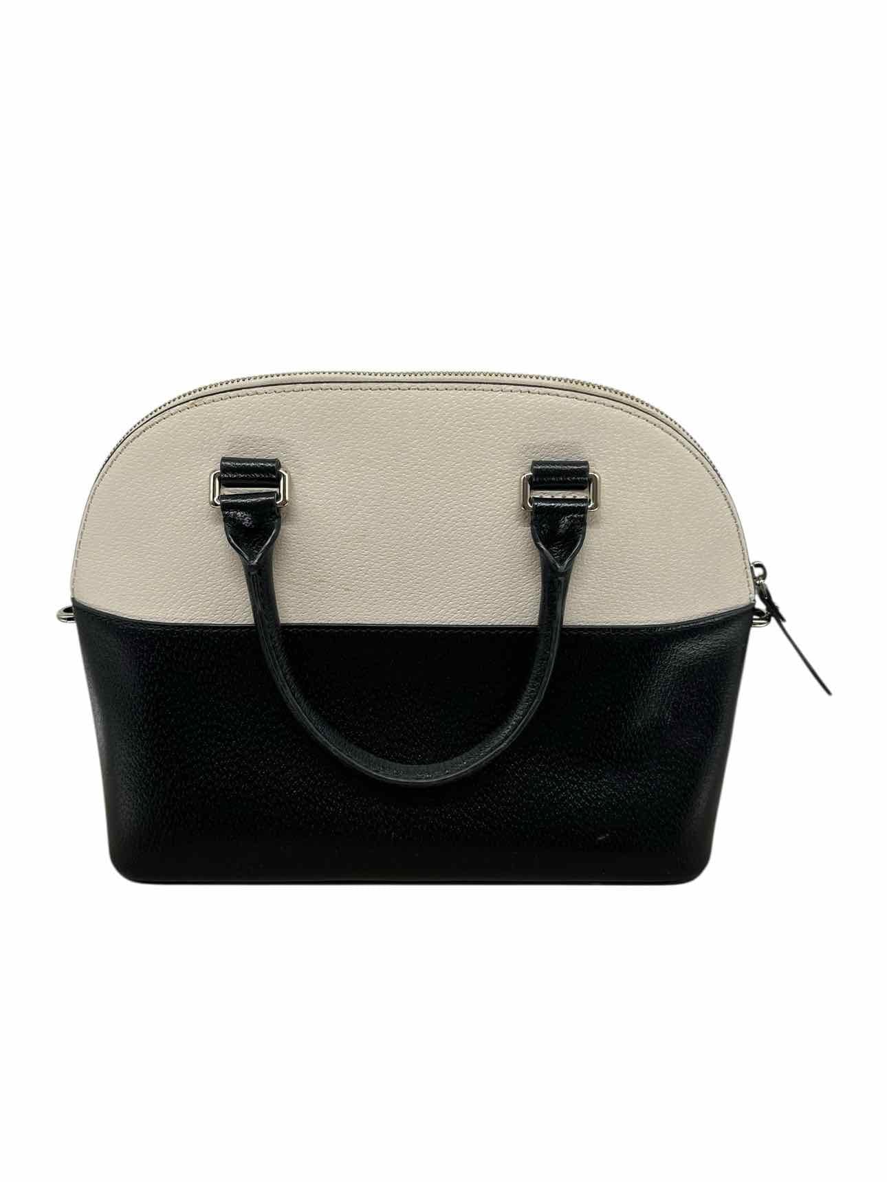 Kate Spade Grove Street Carli Off-White & Black Leather Satchel