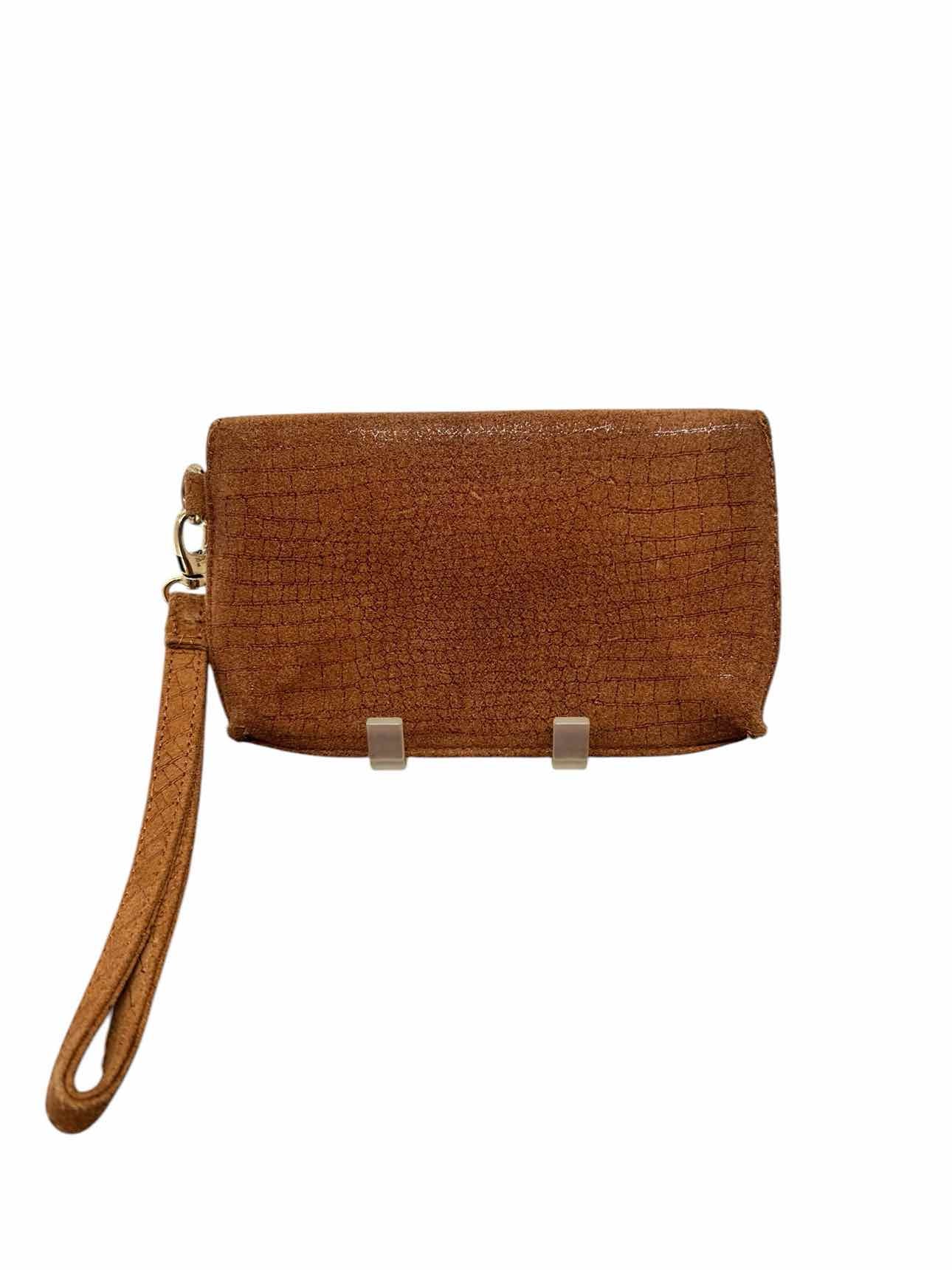 Anthropologie Llani Tan Suede Wristlet