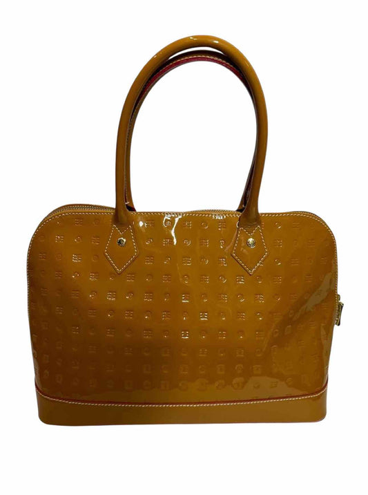 Arcadia Tan Patent Leather Satchel