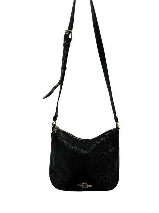 Coach Ellie File Bag Black Leather Crossbody