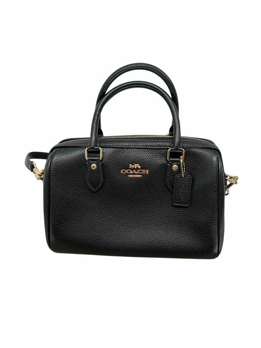 Coach Small Rowan Satchel Black Leather Satchel