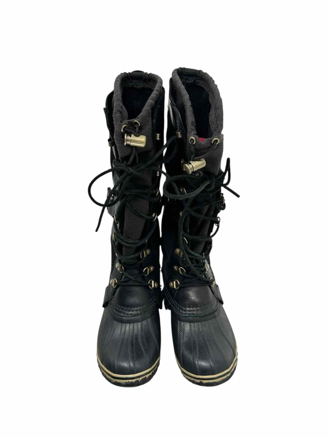 Sorel Conquest Carly II Waterproof Black Boots Shoe Size 7 **NEW**