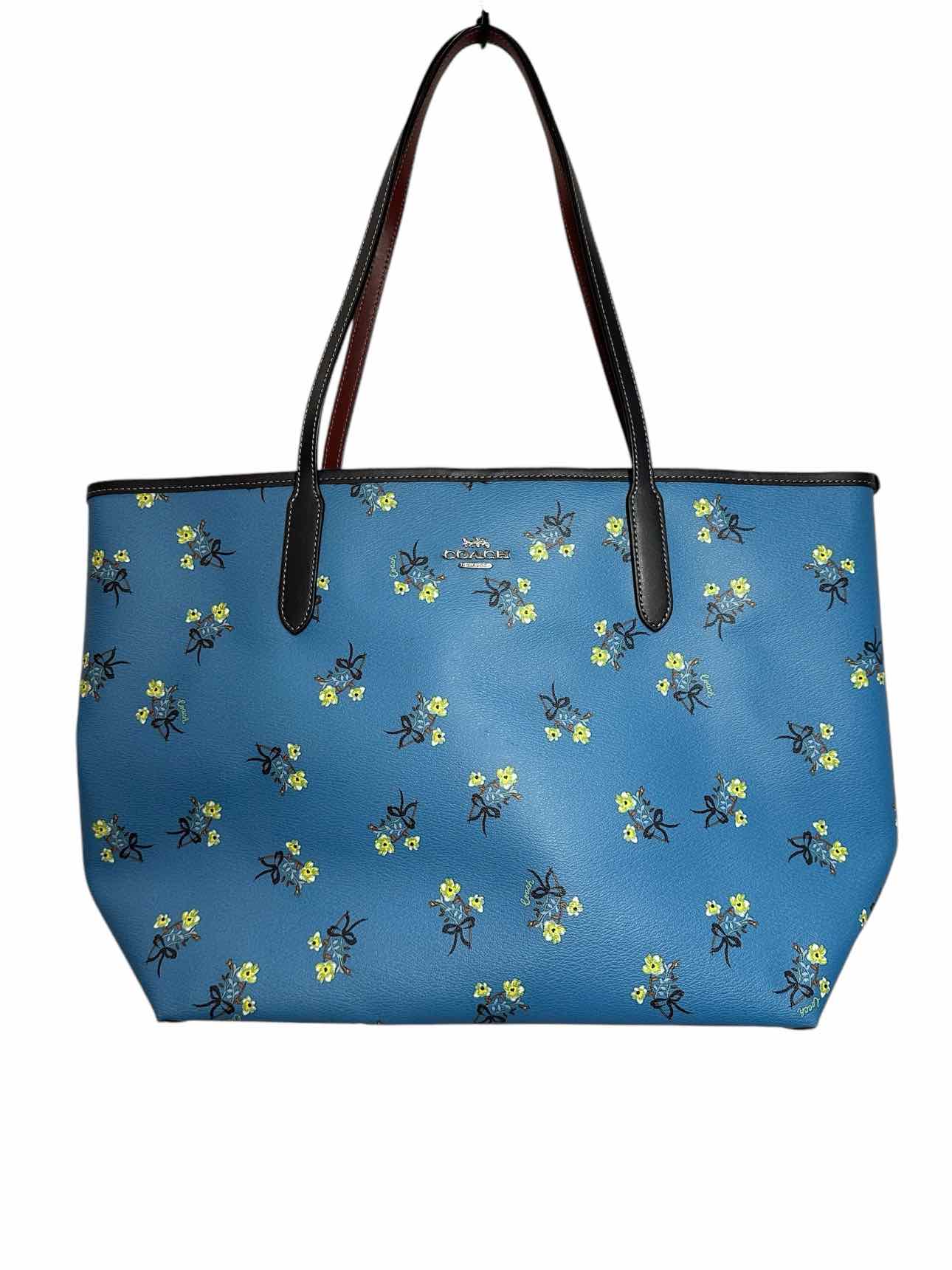 Coach Blue Coated Canvas City Tote