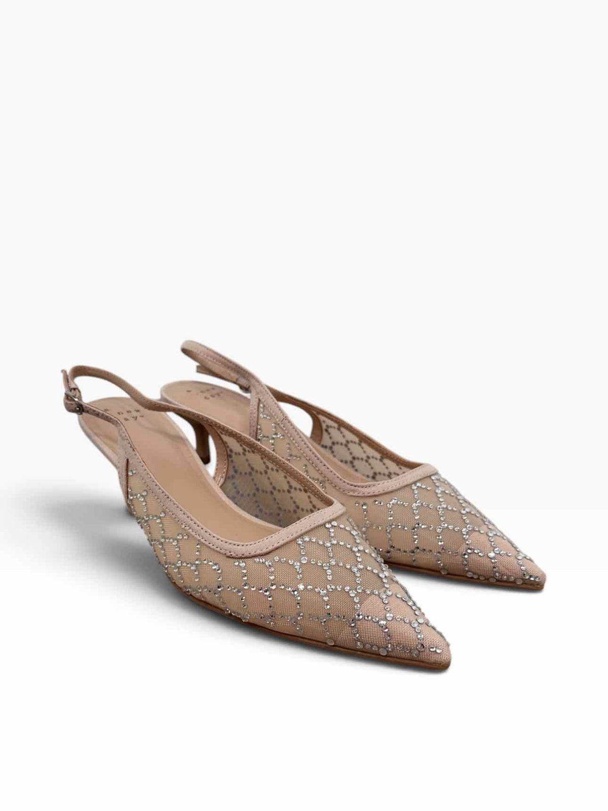 A New Day Gigi Kitten Heel Beige Slingbacks Shoe Size 7.5 **NEW**