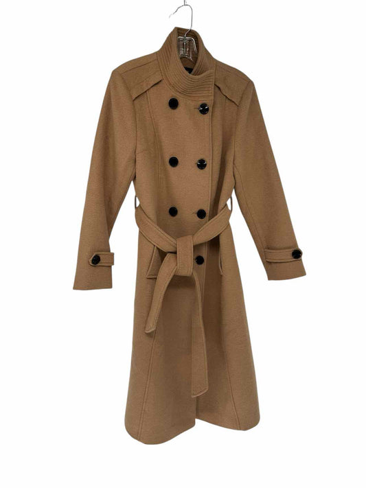 ESCALIER Camel Double-Breasted Trench Coat Size M