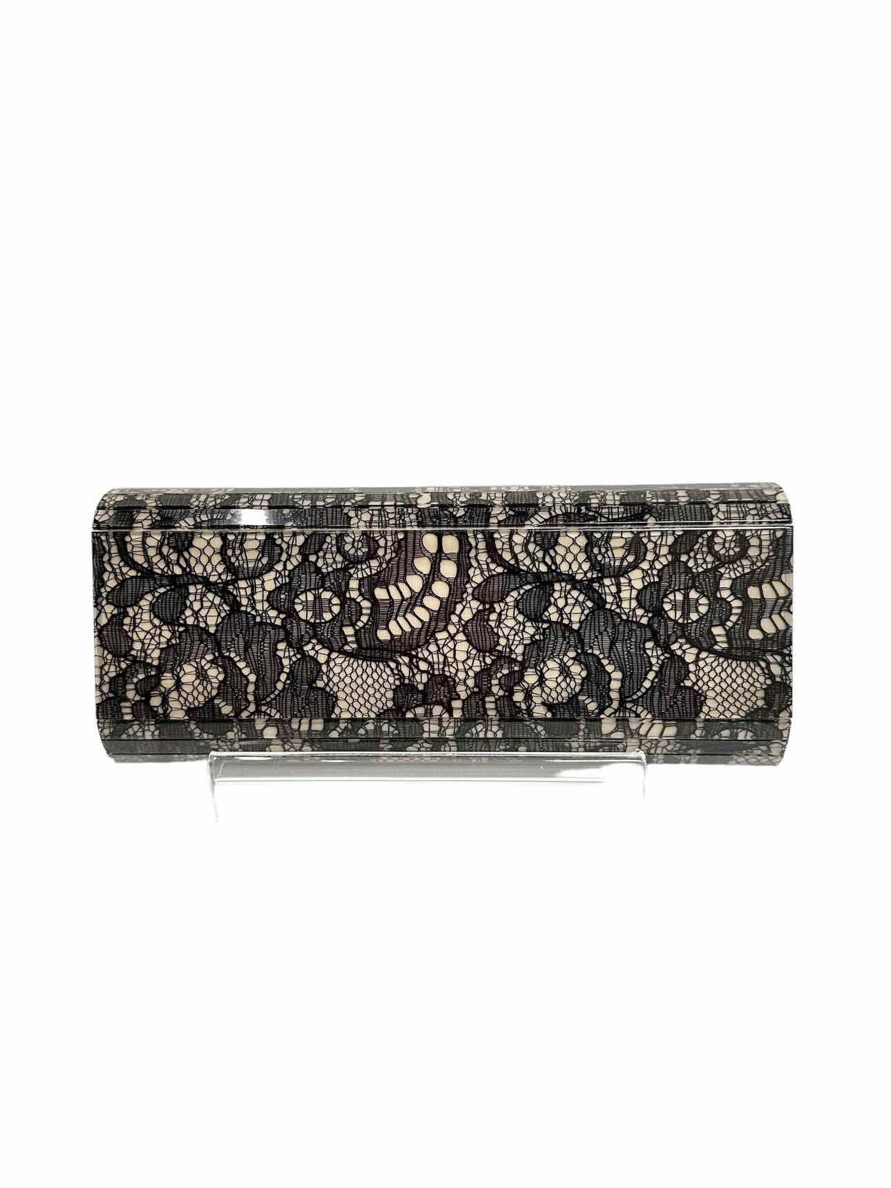 Diane Von Furstenberg Black Twilight Lace Acrylic Handheld