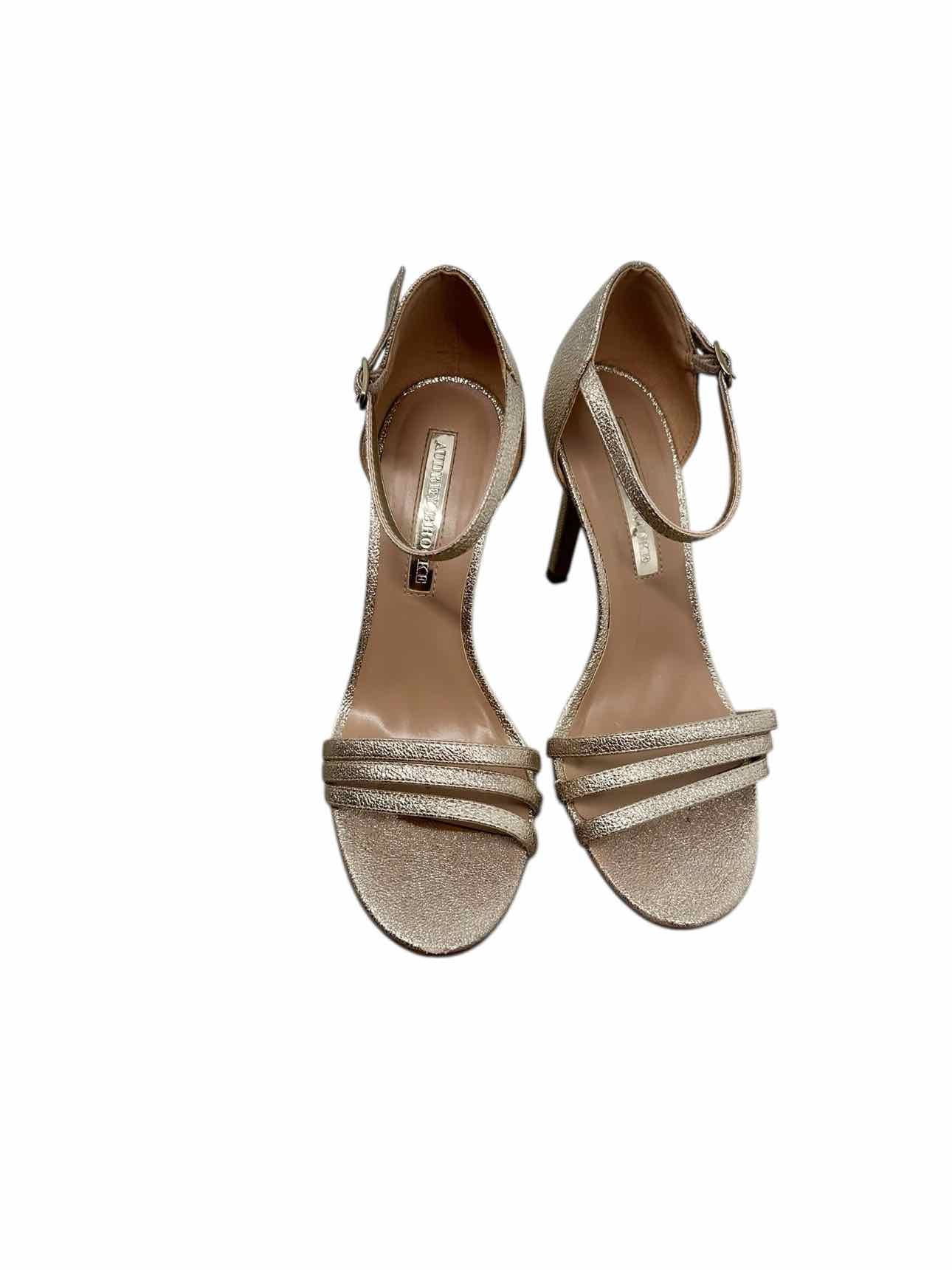 Audrey Brooke Jeana Stiletto Gold Heels Shoe Size 7.5
