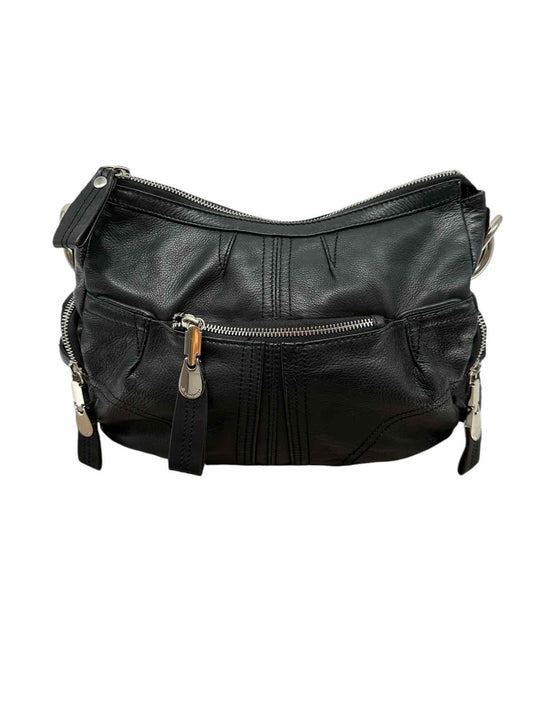 B. Makowsky Black Leather Hobo