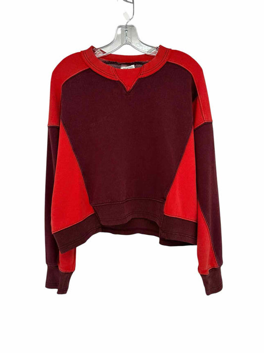fp movements Free People Intercept Cropped Crewneck Red Size XS