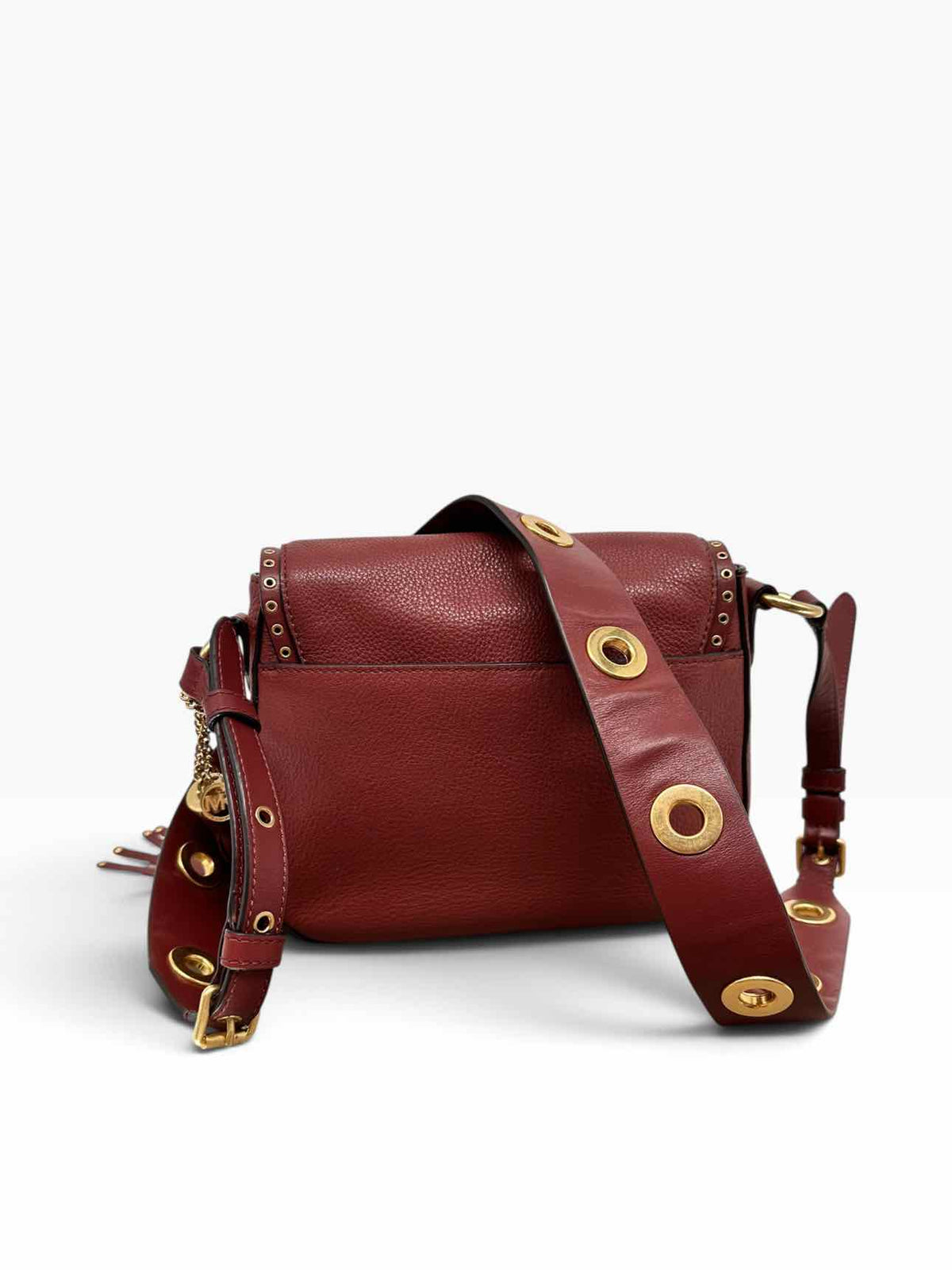 Michael Kors Brick Red Brooklyn Medium Saddle Bag