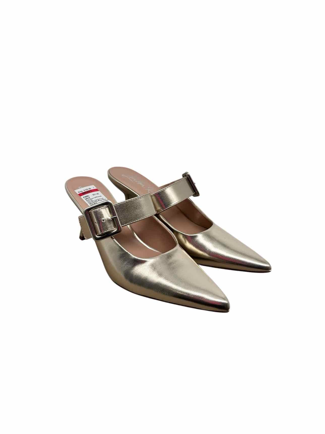 London Rag Margo Kitten Heel Gold Mules Shoe Size 9 **NEW**