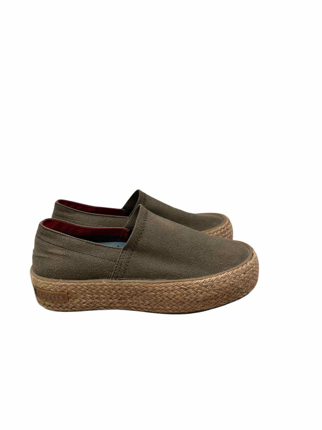SeaVees Olive Oceanside Platform Espadrille Shoe Size 6.5