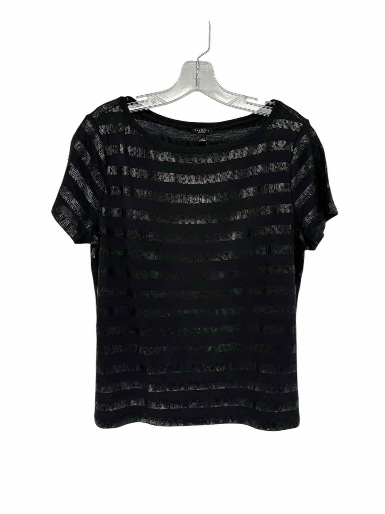 Talbots Black Short Sleeve Top Size L