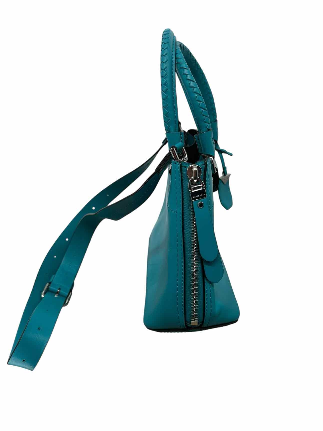 Michael Kors Blakely Teal Leather Satchel