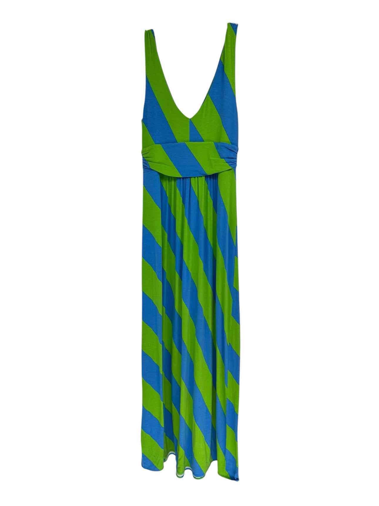 Lilly Pulitzer Sloan Maxi Dress Blue & Green Striped Size M